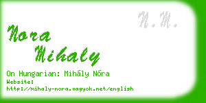 nora mihaly business card