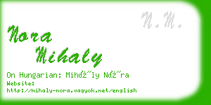 nora mihaly business card